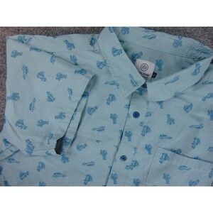 FLYLOW Shirt Mens Large Blue Car Travel Camp Vacation